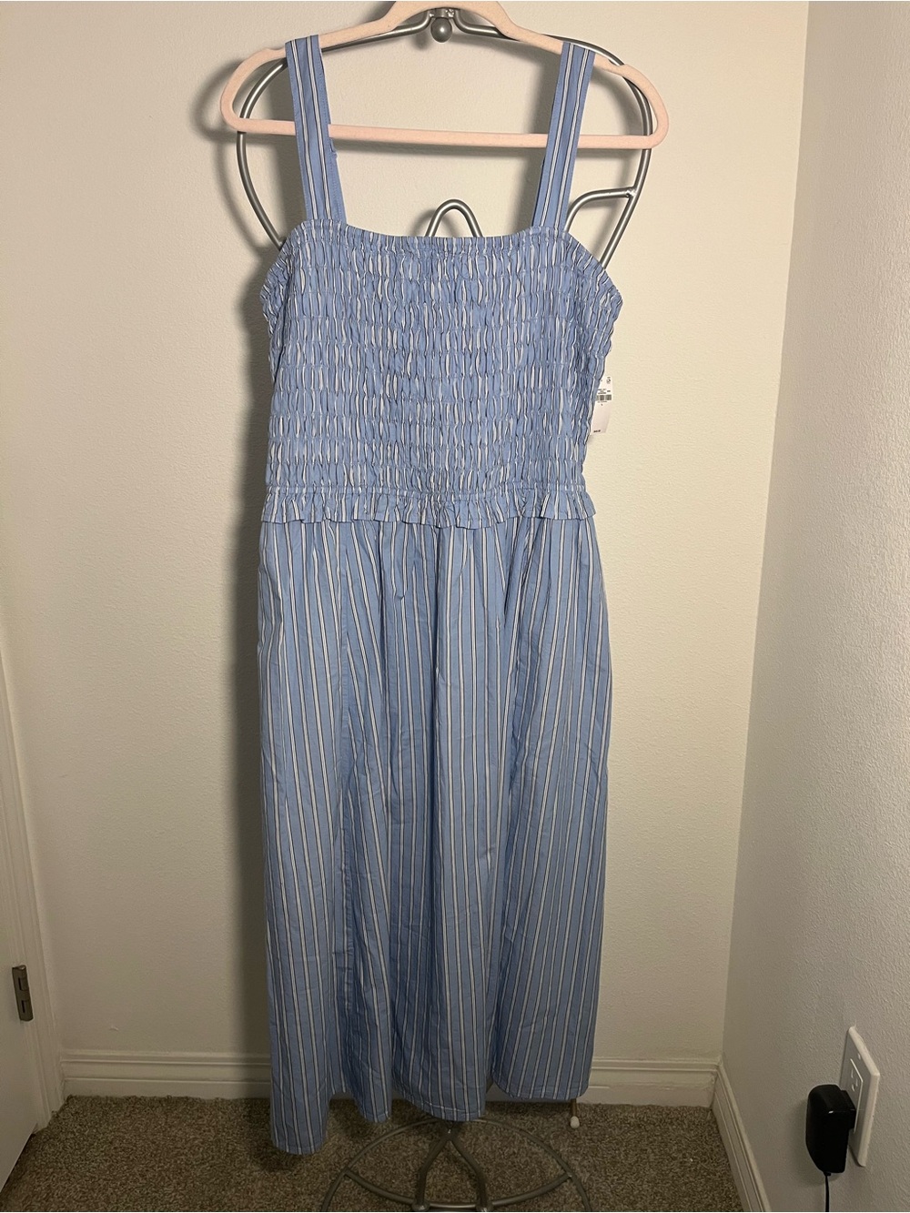 Cotton Striped Midi Dress